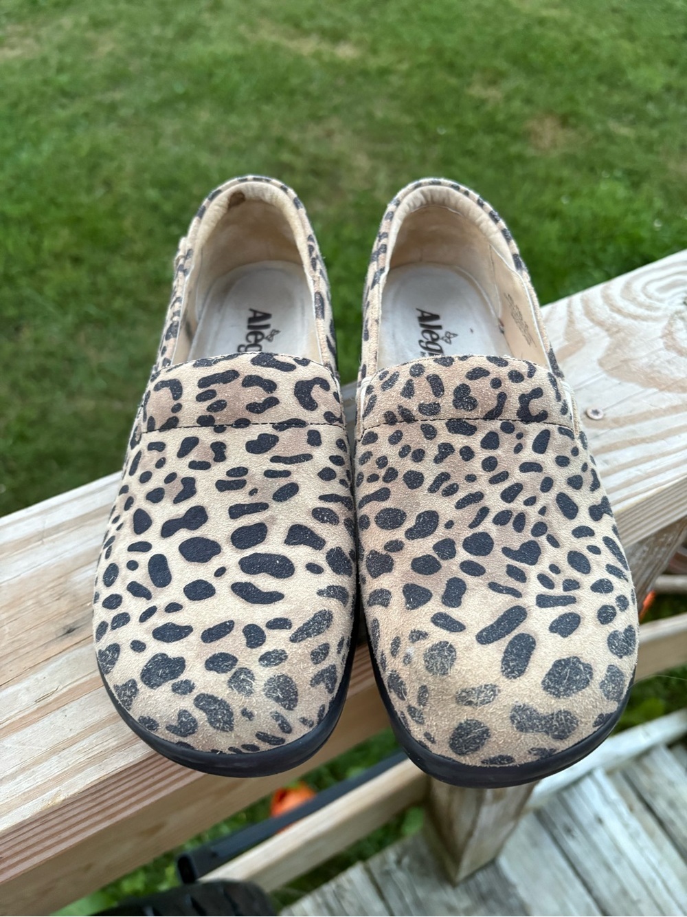 Alegria Leopard Print Slip-On Loafers - Beige & Black
